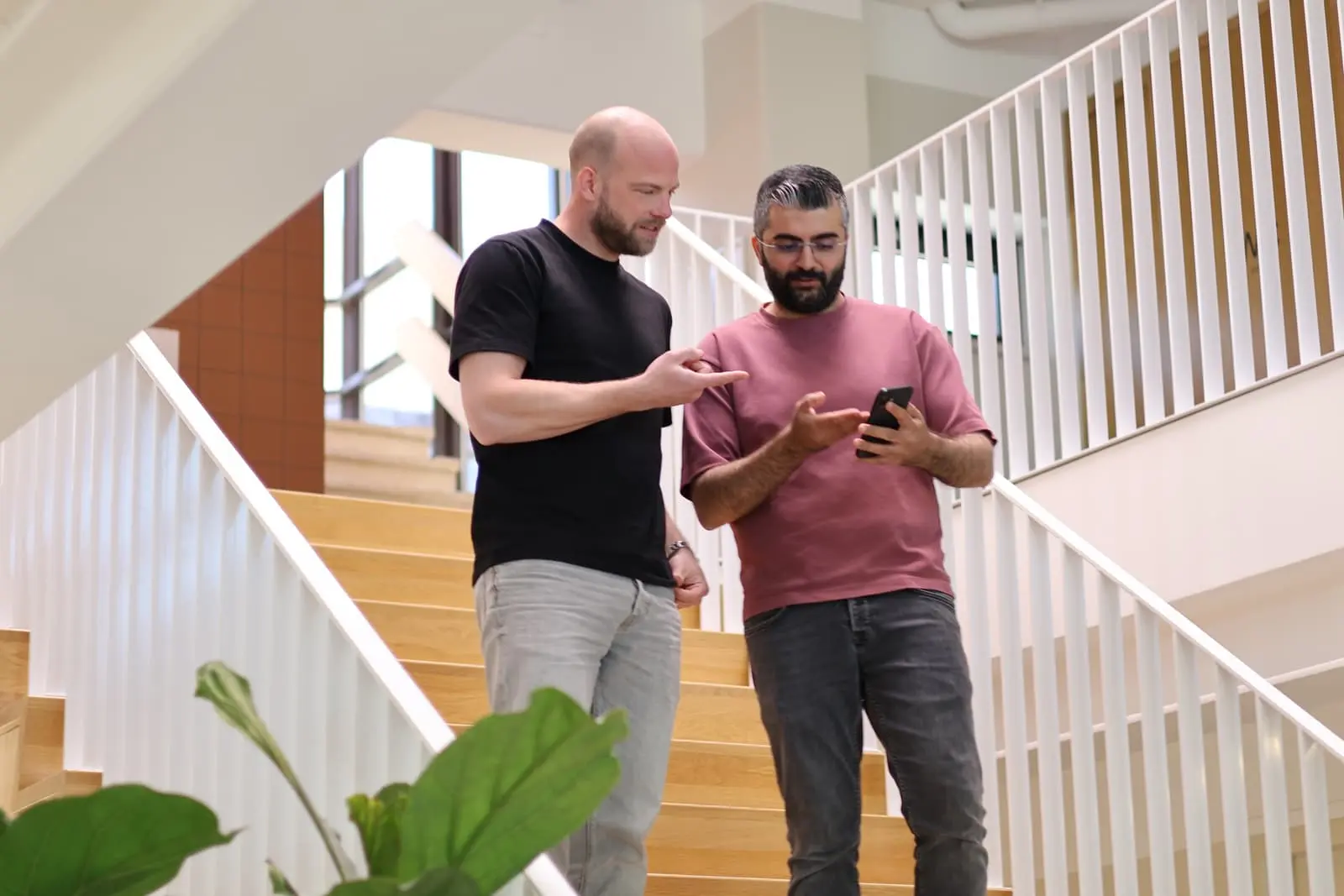 Jan Pieter and Farhad looking at a candidate profile together